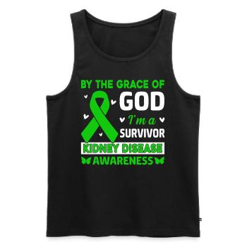 Par la grâce de Dieu Im A Survivor Green Ribbon - Débardeur bio Premium Homme - noir - Devant - Michal (187cm)