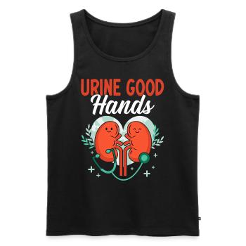 Urin Gute Hände Lustig Dialyse Nephrologie Niere - Männer Premium Bio Tank Top - Schwarz - Vorne - AI Model Male 178 light (178cm)