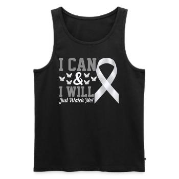 Ich Kann Und Ich Werde Lustiger Lungenkrebs - Männer Premium Bio Tank Top - Schwarz - Vorne - Michal (187cm)