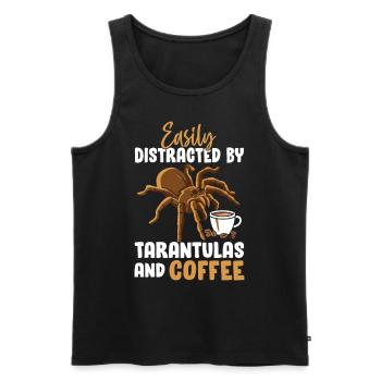 Tarantel Kaffee Lustig Spinnentier Exotisch Groß - Männer Premium Bio Tank Top - Schwarz - Vorne - AI Model Male 178 light (178cm)