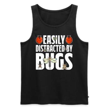 Easily Distracted By Bugs Entomology Funny Bugs - Men's Premium Organic Tank Top - black - Front - AI Model Male 178 light (178cm)