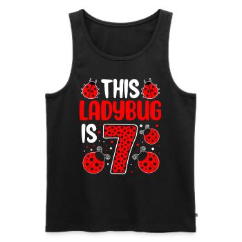 drôle coccinelle 7e anniversaire fille entomologie insecte - Débardeur bio Premium Homme - noir - Devant - Michal (187cm)