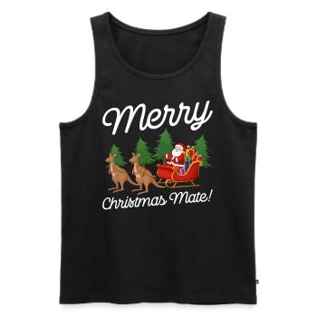 Merry Christmas Mate Funny Christmas Xmas Joke - Men's Premium Organic Tank Top - black - Front - Michal (187cm)