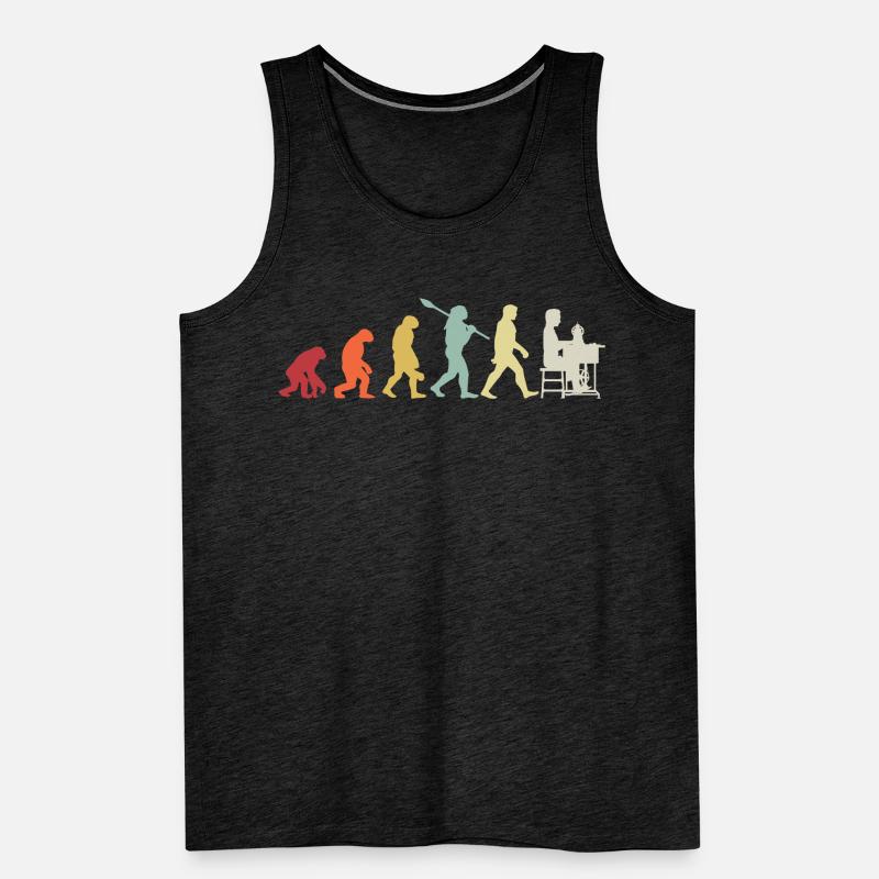 Funny Evolution Computer Information Technology Men's Premium Organic Tank Top