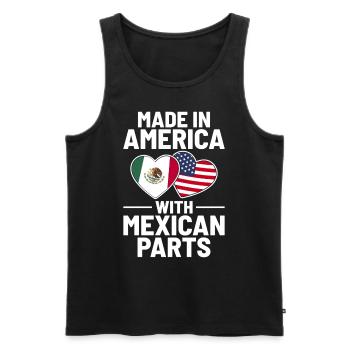 Made In America With Mexican Parts USA Mexico - Men's Premium Organic Tank Top - black - Front - Michal (187cm)