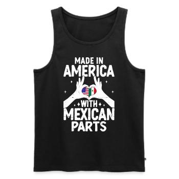 Made In America With Mexican Parts Funny American - Men's Premium Organic Tank Top - black - Front - Michal (187cm)