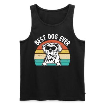 Meilleur chien de tous les temps Retro Mastiff Chien Bullmastiff Large - Débardeur bio Premium Homme - noir - Devant - Michal (187cm)