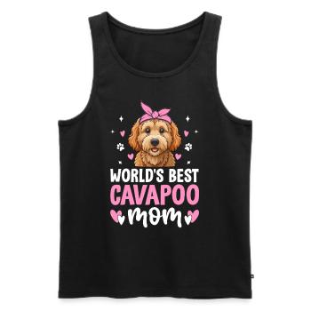 Cavapoo Mom Appreciation Cavadoodle Funny Pet Dog - Men's Premium Organic Tank Top - black - Front - AI Model Male 178 light (178cm)