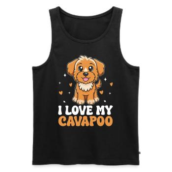 J’adore mon cavapoo cavadoodle drôle de troupeau d’animaux de compagnie - Débardeur bio Premium Homme - noir - Devant - Michal (187cm)