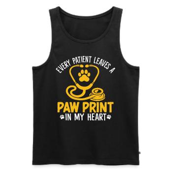 Jeder Patient hinterlässt einen Pfotenabdruck Lustiger Tierarzt - Männer Premium Bio Tank Top - Schwarz - Vorne - Michal (187cm)