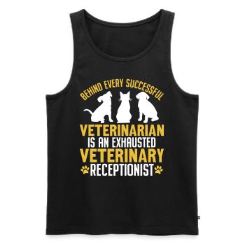 Veterinary Receptionist Animal Hospital Funny - Men's Premium Organic Tank Top - black - Front - AI Model Male 178 light (178cm)