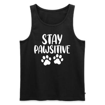 Stay Pawsitive Lustiger Tieraktivist Tierheimhund - Männer Premium Bio Tank Top - Schwarz - Vorne - AI Model Male 178 light (178cm)