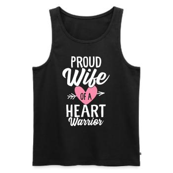 Proud Wife Of A Heart Warrior Cardiology Wife - Men's Premium Organic Tank Top - black - Front - Michal (187cm)
