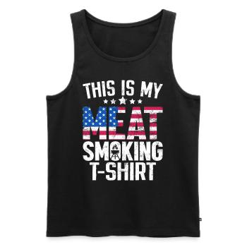 C’est ma viande fumant griller drapeau américain - Débardeur bio Premium Homme - noir - Devant - Michal (187cm)