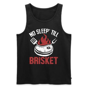 No Sleep Till Brisket BBQ Funny Pitmaster - Men's Premium Organic Tank Top - black - Front - AI Model Male 178 light (178cm)