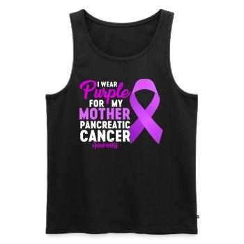 Ich trage Lila für meine Mutter Lila Band - Männer Premium Bio Tank Top - Schwarz - Vorne - Michal (187cm)