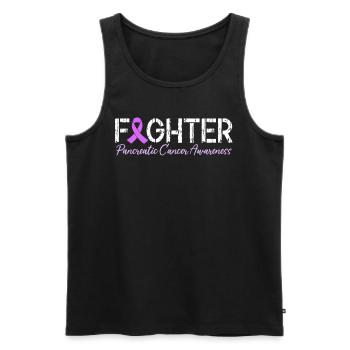 Bauchspeicheldrüsenkrebs Kämpfer Endokrine Drüse Lila - Männer Premium Bio Tank Top - Schwarz - Vorne - AI Model Male 178 light (178cm)