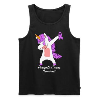 Sensibilisation au cancer du pancréas Drôle Arc-en-ciel Violet - Débardeur bio Premium Homme - noir - Devant - Michal (187cm)