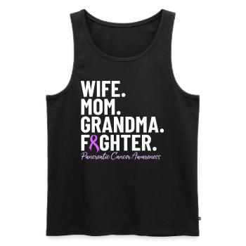 Épouse Maman Grand-mère Combattante Ruban Violet Pancréatique - Débardeur bio Premium Homme - noir - Devant - Michal (187cm)