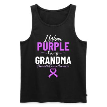 I Wear Purple for My Grandma Chemotherapy - Men's Premium Organic Tank Top - black - Front - Michal (187cm)