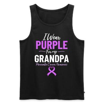 I Wear Purple for My Grandpa Chemotherapy - Men's Premium Organic Tank Top - black - Front - Michal (187cm)