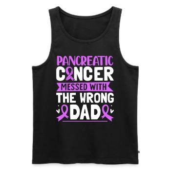 Bauchspeicheldrüsenkrebs Papa Lustiges Lila Band - Männer Premium Bio Tank Top - Schwarz - Vorne - Michal (187cm)