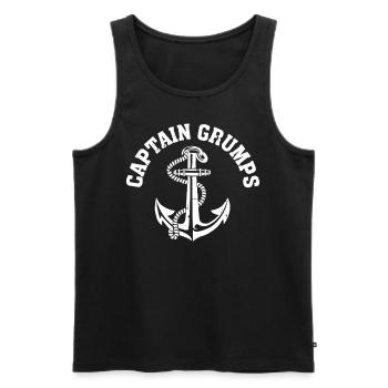 Funny Grumps Sailing Sea Captain Sailor Sailing - Men's Premium Organic Tank Top - black - Front - AI Model Male 178 light (178cm)