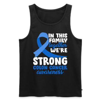 Family Together Blaues Band Kolorektaler Dickdarm - Männer Premium Bio Tank Top - Schwarz - Vorne - AI Model Male 178 light (178cm)