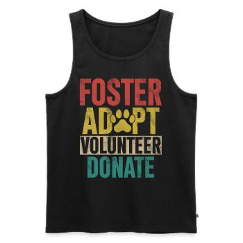 Foster Adopter Bénévole Faire un don Retro Foster Animal - Débardeur bio Premium Homme - noir - Devant - AI Model Male 178 light (178cm)