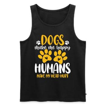Hunde machen mich glücklich Menschen lassen meinen Kopf verletzen Hund - Männer Premium Bio Tank Top - Schwarz - Vorne - AI Model Male 178 light (178cm)
