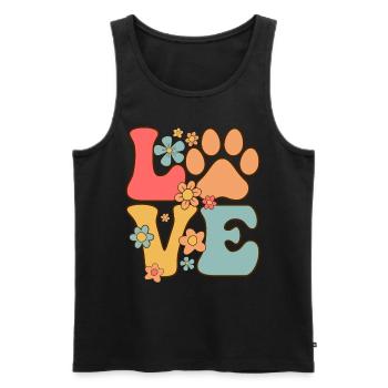 Liebe Lustiger Hund Boho Welpe Rettung Tierheim Tier - Männer Premium Bio Tank Top - Schwarz - Vorne - Michal (187cm)