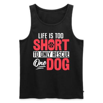 Nur einen Hund retten Welpen retten Pflegetier retten - Männer Premium Bio Tank Top - Schwarz - Vorne - AI Model Male 178 light (178cm)