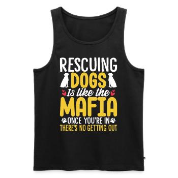 Hunde zu retten ist wie der lustige Welpe der Mafia - Männer Premium Bio Tank Top - Schwarz - Vorne - Michal (187cm)