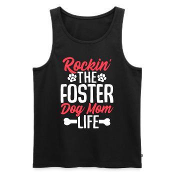Rockin The Foster Dog Mama Life Hund Rescue Tier - Männer Premium Bio Tank Top - Schwarz - Vorne - Michal (187cm)