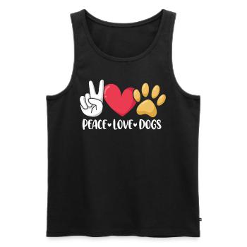 Peace Love Dogs Pflegeheim Welpenrettung - Männer Premium Bio Tank Top - Schwarz - Vorne - AI Model Male 178 light (178cm)