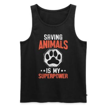Saving Animals Is My Superpower Foster Animal - Men's Premium Organic Tank Top - black - Front - Michal (187cm)