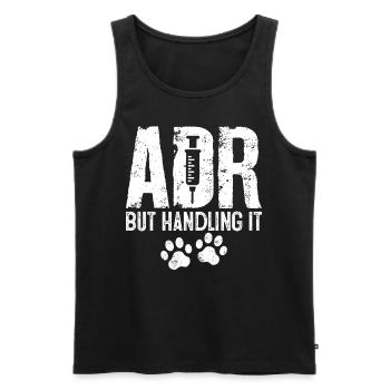 ADR Mais le gérer Médecine Soins pour animaux de compagnie Drôle - Débardeur bio Premium Homme - noir - Devant - Michal (187cm)