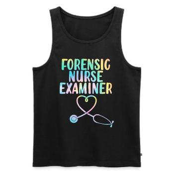 Infirmière médico-légale examinatrice Tie Dye Funny Healthcare - Débardeur bio Premium Homme - noir - Devant - Michal (187cm)