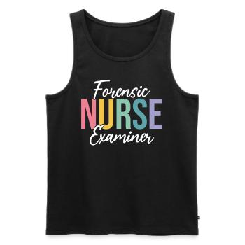 Forensic Nurse Examiner Healthcare Worker Funny - Men's Premium Organic Tank Top - black - Front - AI Model Male 178 light (178cm)