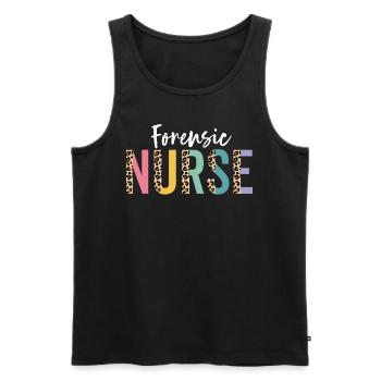 Forensic Nurse Half Leopard Healthcare Worker - Men's Premium Organic Tank Top - black - Front - Michal (187cm)
