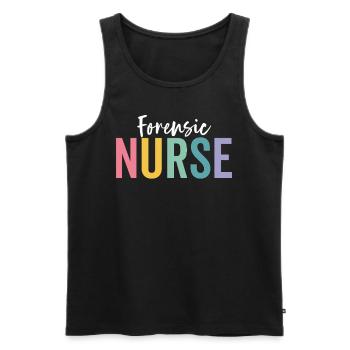 Forensic Nurse RN Nursing Funny Sane Nurse - Men's Premium Organic Tank Top - black - Front - Michal (187cm)