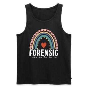 Forensic Nurse Boho Rainbow Sane Nurse Medical - Men's Premium Organic Tank Top - black - Front - Michal (187cm)