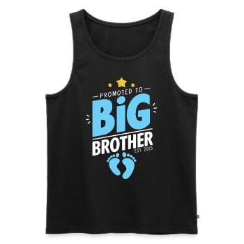 Promoted to Big Brother Est 2025 Funny Sibling - Men's Premium Organic Tank Top - black - Front - AI Model Male 178 light (178cm)