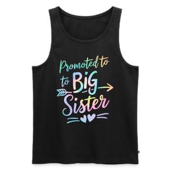 Promoted to Big Sister Tie Dye Gender Reveal - Men's Premium Organic Tank Top - black - Front - AI Model Male 178 light (178cm)
