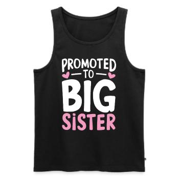 Promoted to Big Sister Funny Sibling Sister - Men's Premium Organic Tank Top - black - Front - AI Model Male 178 light (178cm)