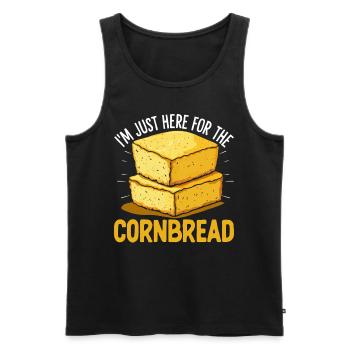 Ich bin nur hier für das Maisbrot Lustiges Maismehl - Männer Premium Bio Tank Top - Schwarz - Vorne - Michal (187cm)