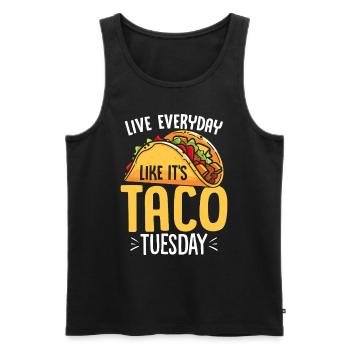 Lebe jeden Tag wie sein Taco Dienstag Lustig Mexikanisch - Männer Premium Bio Tank Top - Schwarz - Vorne - Michal (187cm)