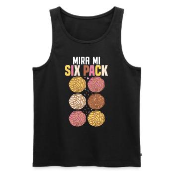 Mira Mi Six Pack Funny Conchas Mexicain Sweet Bun - Débardeur bio Premium Homme - noir - Devant - AI Model Male 178 light (178cm)