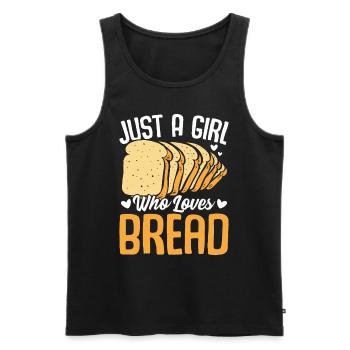 Nur ein Mädchen, das Brot liebt Lustiges Brotmädchen - Männer Premium Bio Tank Top - Schwarz - Vorne - Michal (187cm)