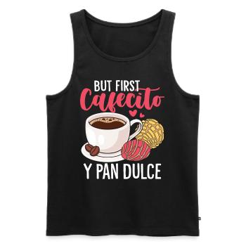 Mais d’abord Cafecito Y Pan Dulce Mexicain Sweet Bun - Débardeur bio Premium Homme - noir - Devant - AI Model Male 178 light (178cm)